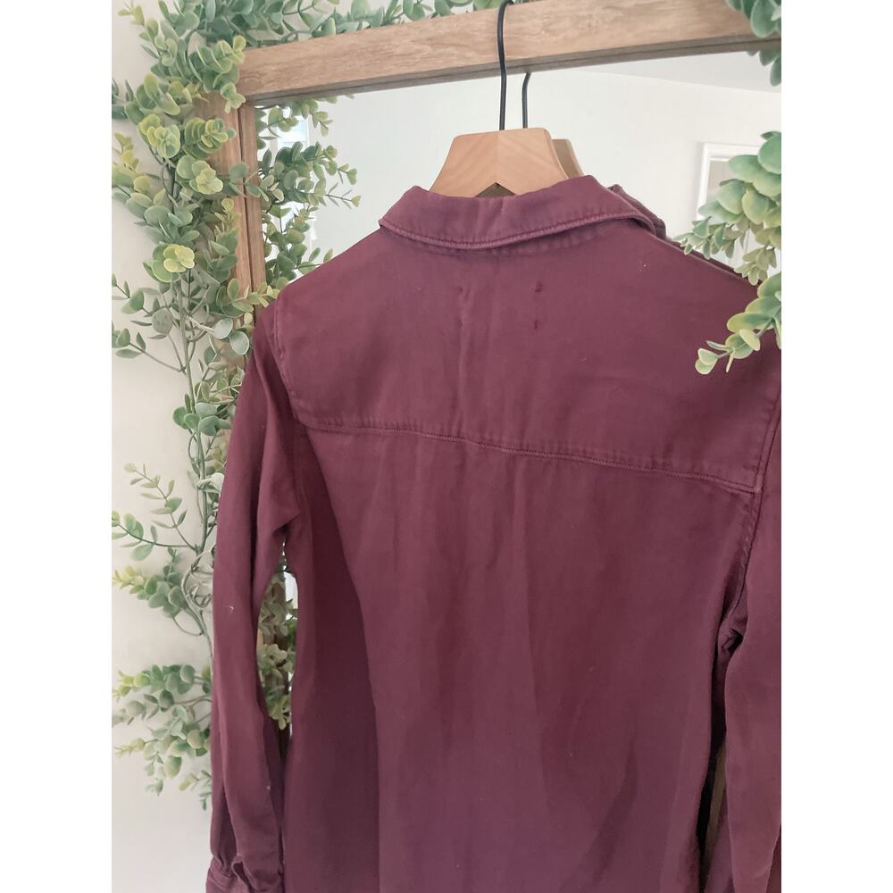 ba&sh Burgundy Button Down Shirt 100% Cotton - Picture 6 of 9